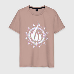 Футболка хлопковая мужская In flames - logo neon, цвет: пыльно-розовый