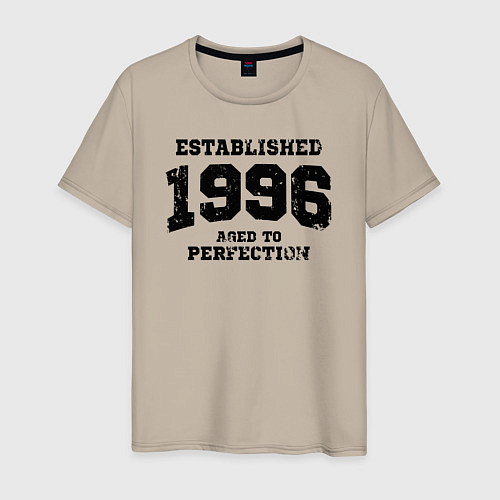 Мужская футболка Основана в 1996 году и доведена до совершенства / Миндальный – фото 1