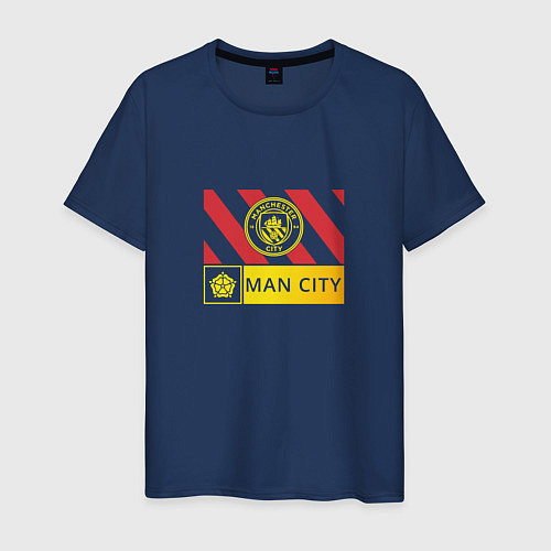 Мужская футболка Manchester City - Stripe 202223 / Тёмно-синий – фото 1