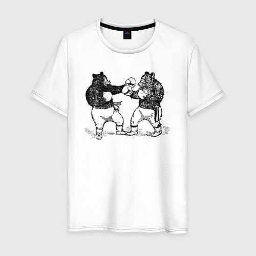 Мужская футболка Медведи боксеры / Белый – фото 1