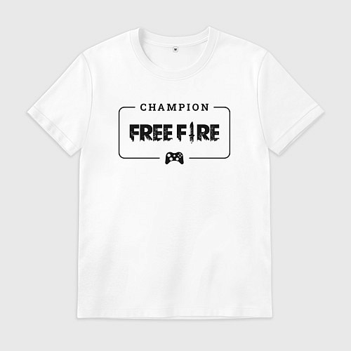 Мужская футболка Free Fire gaming champion: рамка с лого и джойстик / Белый – фото 1