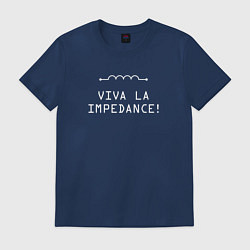 Футболка хлопковая мужская Viva la impedance - темная тема, цвет: тёмно-синий