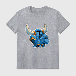 Футболка хлопковая мужская Задумчивый рыцарь - Shovel Knight, цвет: меланж