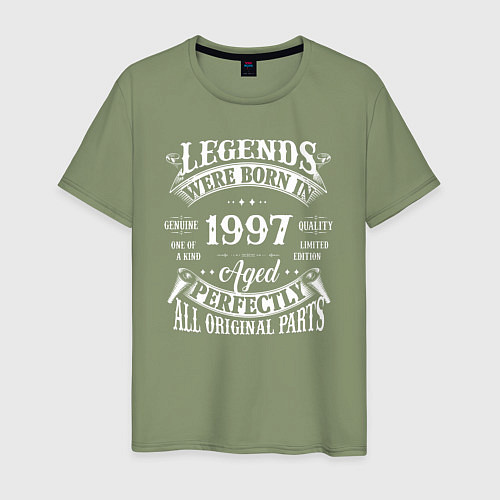 Мужская футболка Рожденный легендой в 1997 / Авокадо – фото 1