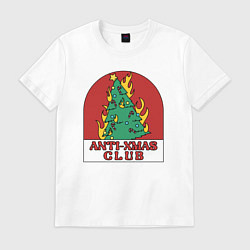 Футболка хлопковая мужская Anti xmas club, цвет: белый