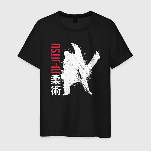 Мужская футболка Jiu-jitsu splashes logo / Черный – фото 1