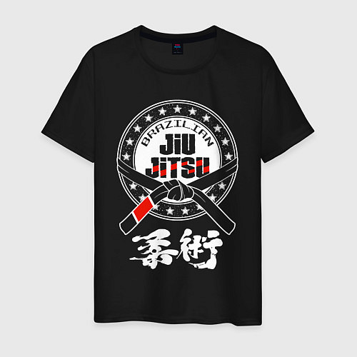 Мужская футболка Brazilian splashes Jiu jitsu logo / Черный – фото 1