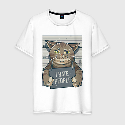 Мужская футболка I Hate People / Белый – фото 1