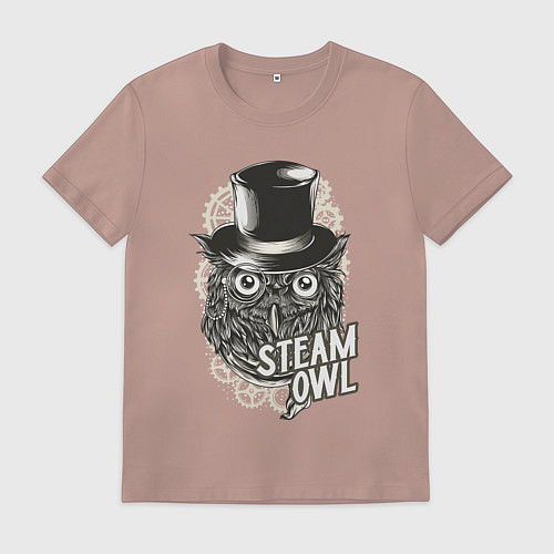 Мужская футболка Steam owl / Пыльно-розовый – фото 1