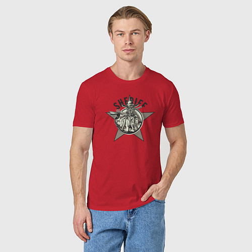 Мужская футболка Шериф-робот темная / Красный – фото 3