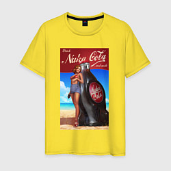 Футболка хлопковая мужская Fallout nuka - cola, цвет: желтый