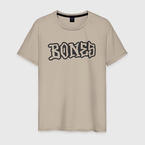 Мужская футболка Bones надпись / Миндальный – фото 1