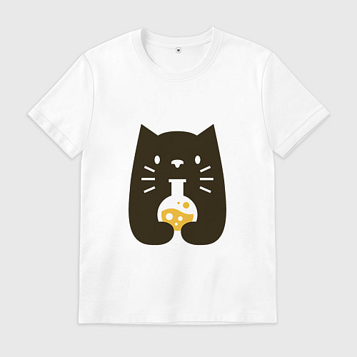 Мужская футболка Котик - Химик / Белый – фото 1
