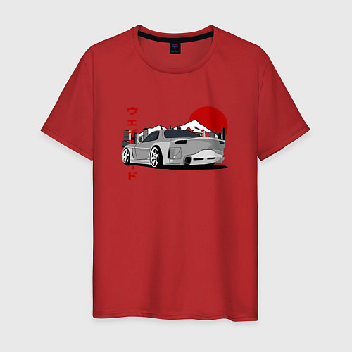 Мужская футболка Mazda RX7 Weilside Back View JDM Retro / Красный – фото 1