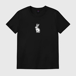 Футболка хлопковая мужская Кролик - Minimal Art, цвет: черный