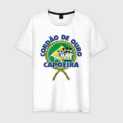 Мужская футболка Cordao de ouro Capoeira flag of Brazil / Белый – фото 1