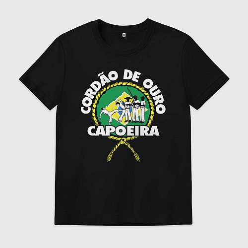 Мужская футболка Capoeira - Cordao de ouro flag of Brazil / Черный – фото 1