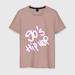 Футболка хлопковая мужская 90s Hip Hop, цвет: пыльно-розовый