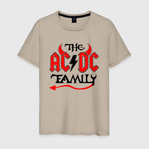 Мужская футболка The ac dc family - Rock / Миндальный – фото 1