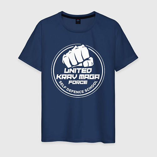 Мужская футболка United krav maga force self defense school / Тёмно-синий – фото 1