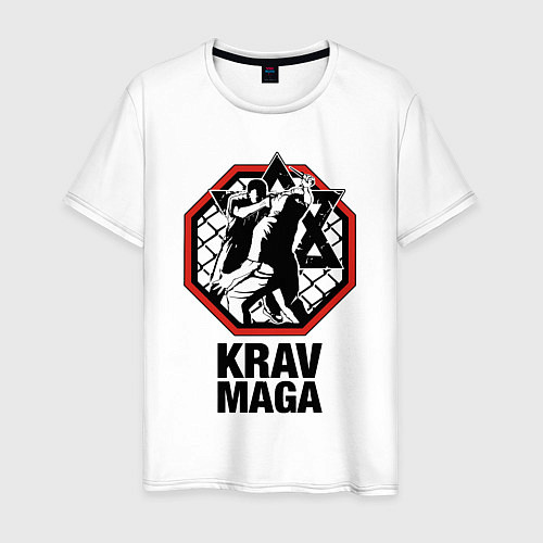 Мужская футболка Krav-maga ring / Белый – фото 1