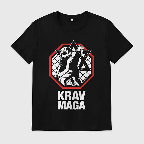 Мужская футболка Krav-maga octagon - ring / Черный – фото 1