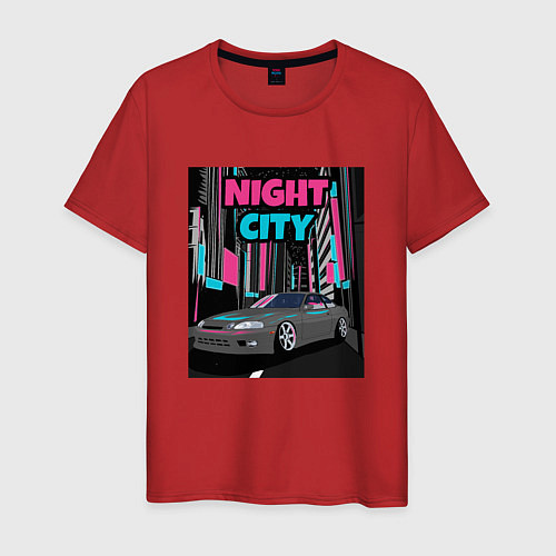 Мужская футболка Toyota Soarer Night City / Красный – фото 1