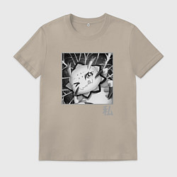 Футболка хлопковая мужская Милая Кумоко, цвет: миндальный