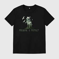 Футболка хлопковая мужская Хранить и защищать, цвет: черный