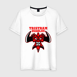 Футболка хлопковая мужская Tristram Diablos, цвет: белый