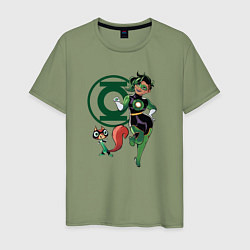 Футболка хлопковая мужская Белка Зеленого фонаря DC Лига Суперпитомцы, цвет: авокадо