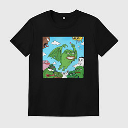 Футболка хлопковая мужская Пепе летучая мышь, цвет: черный