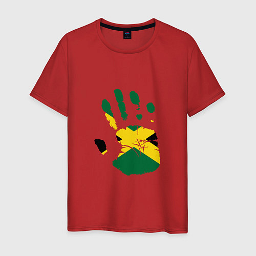Мужская футболка Hand Jamaica / Красный – фото 1