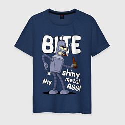 Футболка хлопковая мужская Bender shiny ass, цвет: тёмно-синий