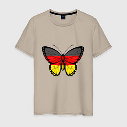 Футболка хлопковая мужская Бабочка - Германия, цвет: миндальный