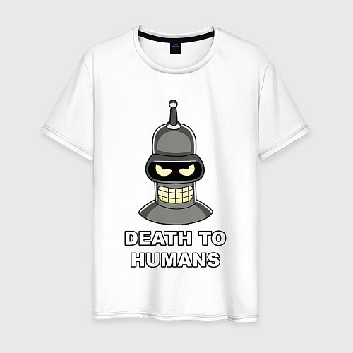 Мужская футболка Bender - death to humans / Белый – фото 1