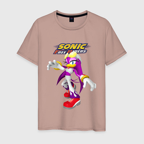 Мужская футболка Sonic - ласточка Вейв - Free riders / Пыльно-розовый – фото 1