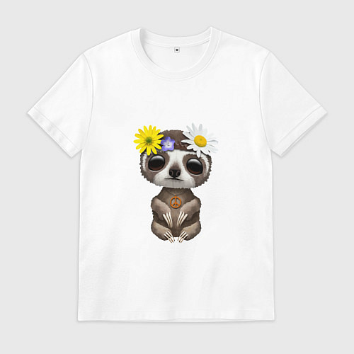 Мужская футболка Мир - Ленивец / Белый – фото 1