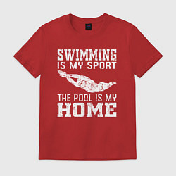 Мужская футболка Плавание мой вид спорта - бассейн мой дом