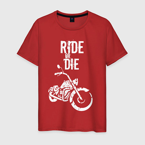 Мужская футболка Ride or Die винтаж / Красный – фото 1