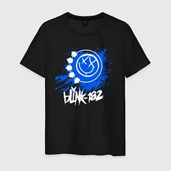 Футболка хлопковая мужская Blink 182 - клякса краски, цвет: черный