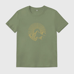 Мужская футболка Горы и солнце в круге