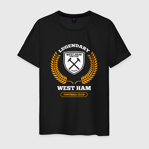 Мужская футболка Лого West Ham и надпись legendary football club / Черный – фото 1