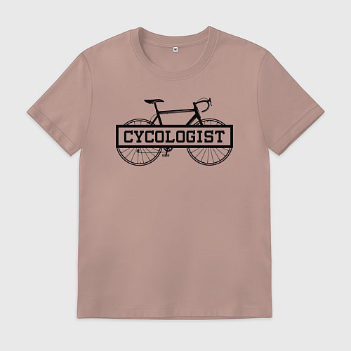 Мужская футболка Cycologist - велосипедист / Пыльно-розовый – фото 1