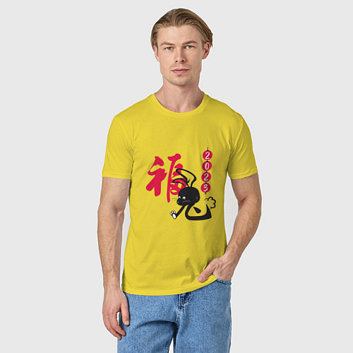 Мужская футболка 2023 Кролик / Желтый – фото 3