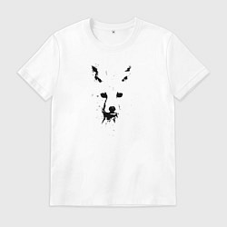 Футболка хлопковая мужская Лисье пятно, цвет: белый