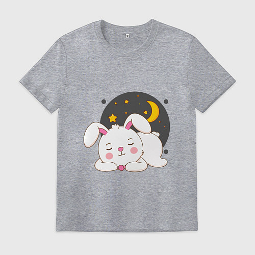 Мужская футболка Спящий Зайка / Меланж – фото 1