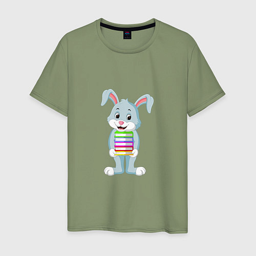 Мужская футболка Книжный кролик / Авокадо – фото 1
