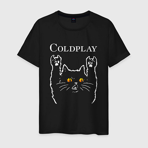 Мужская футболка Coldplay rock cat / Черный – фото 1