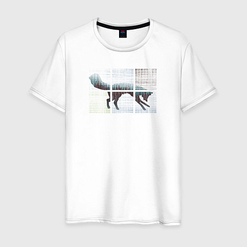 Мужская футболка Лисичка в Квадратиках / Белый – фото 1
